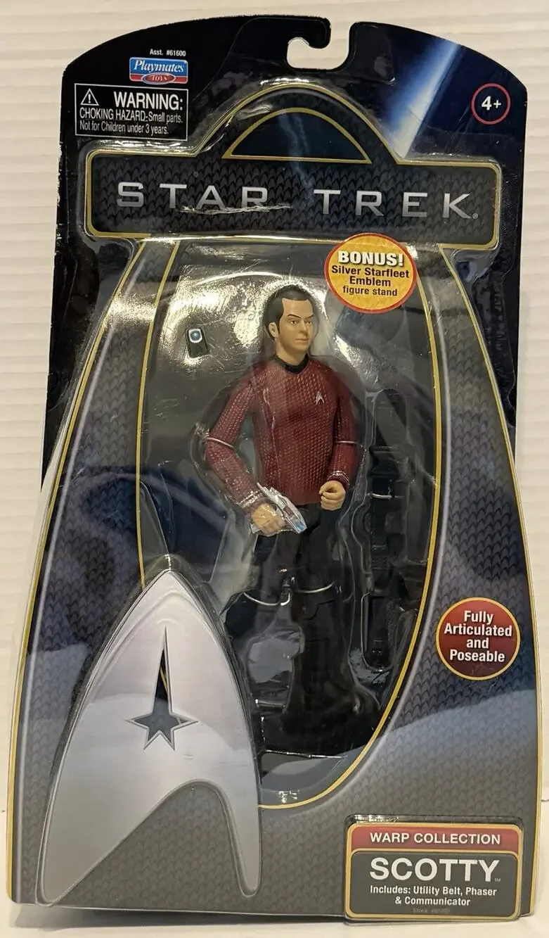 2009 Playmates Star Trek Warp Collection Scotty Action Figure & Accessories NOS
